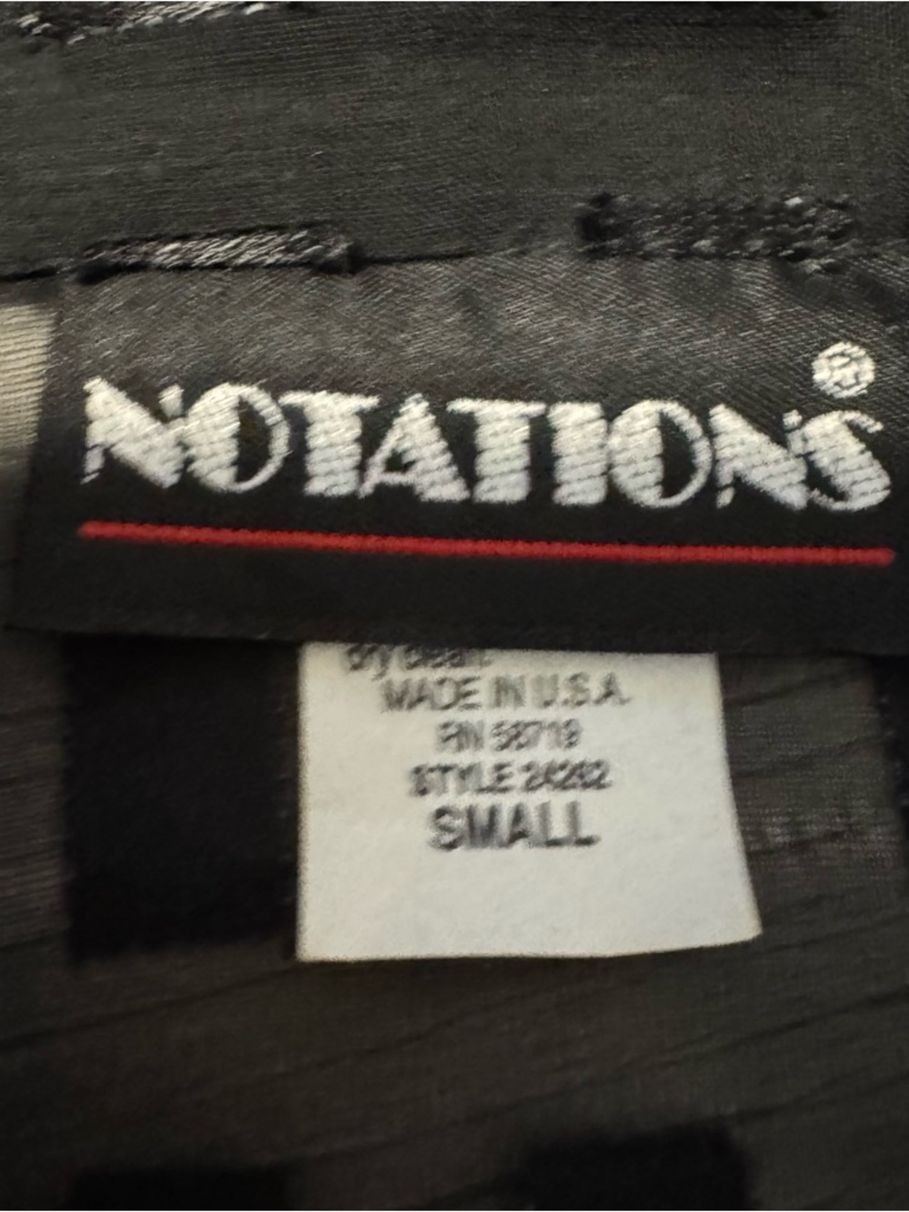 Notations Woman Black Sheer Button Front Blouse Sz S Square Grids Made In USA - Picture 4 of 12